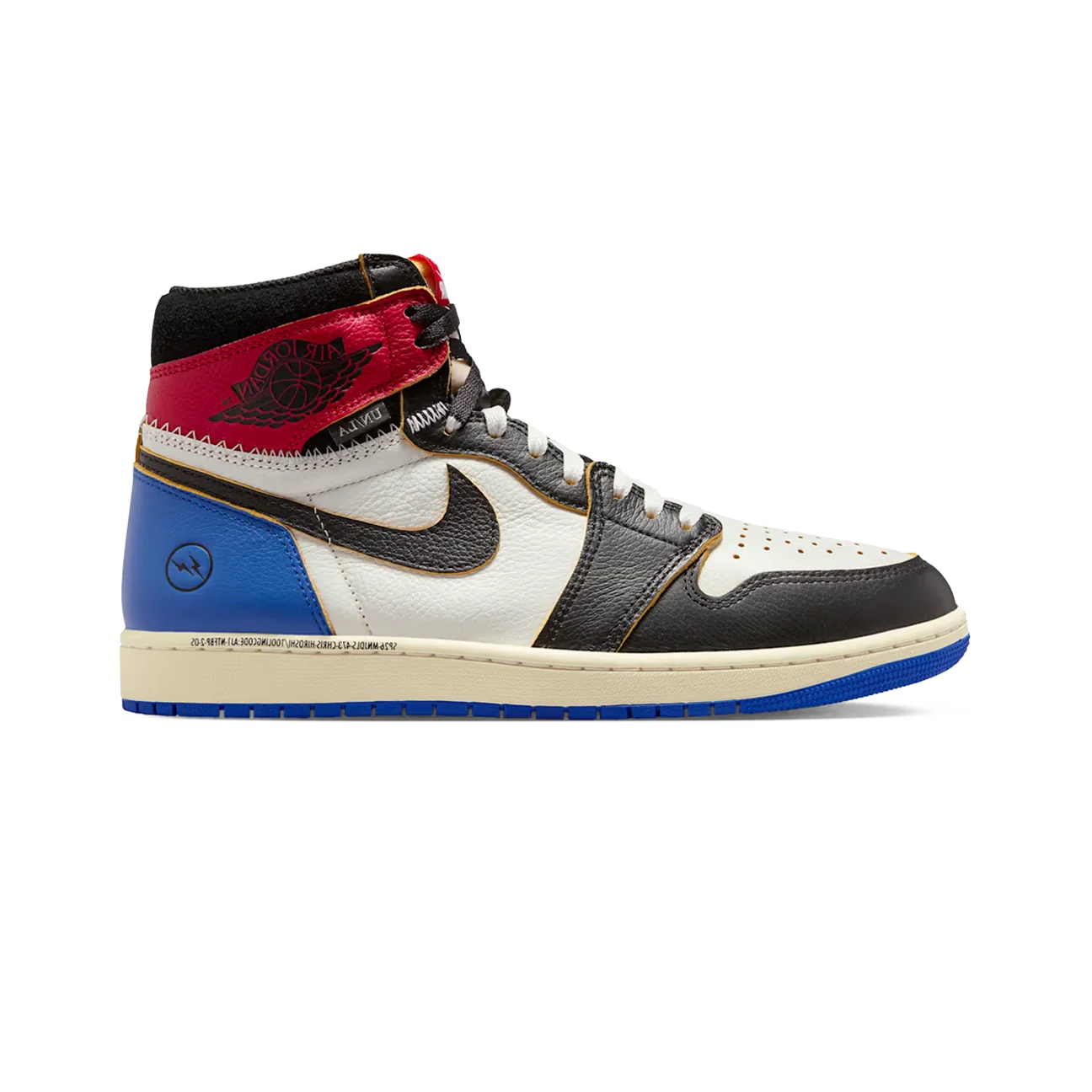 Air Jordan 1 Retro High OG SP Fragment x Union LA Varsity 'Red Sport Royal' - Image 3