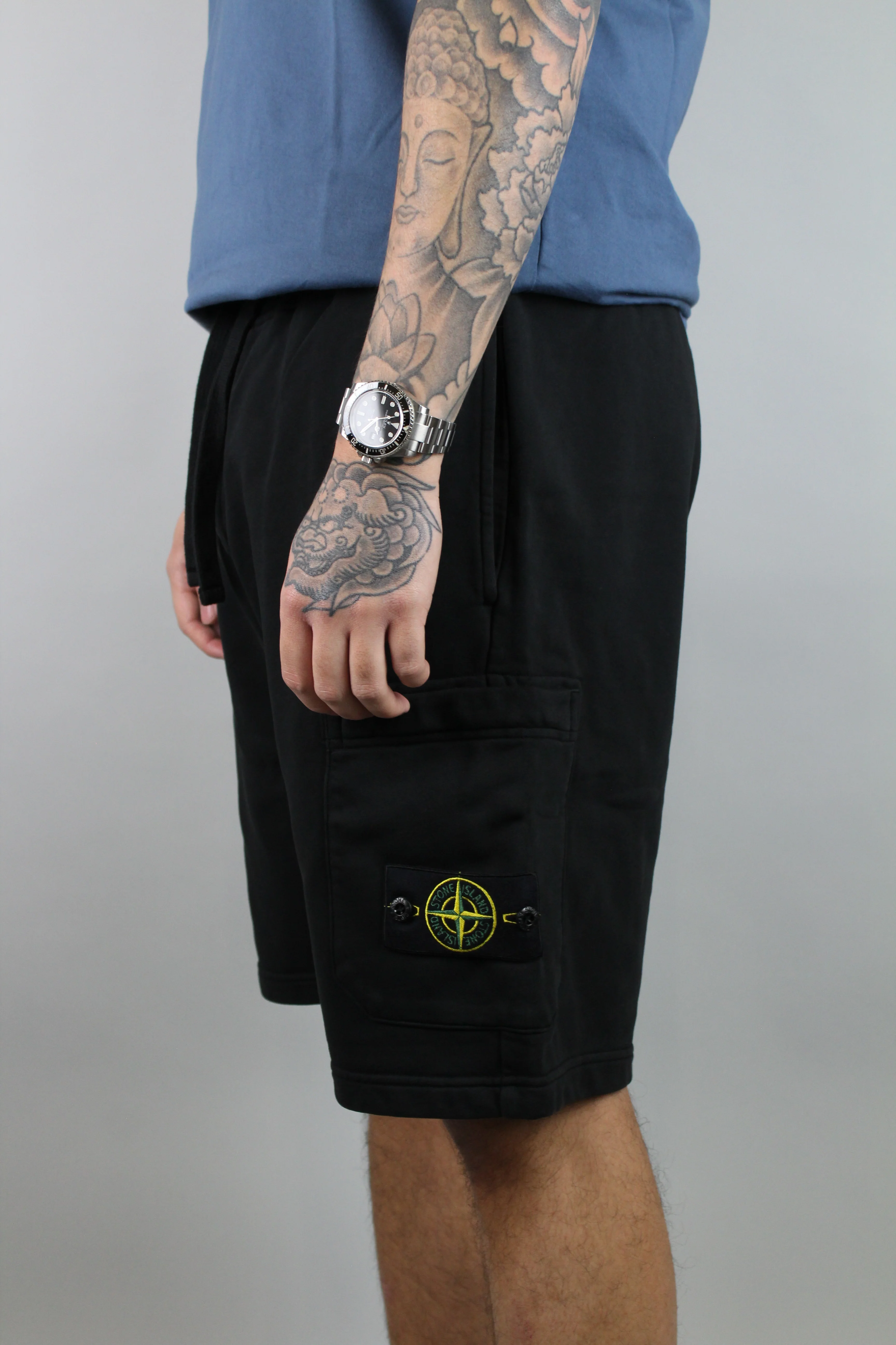 Stone Island Felpa Bermuda Shorts 'Black' - Image 4