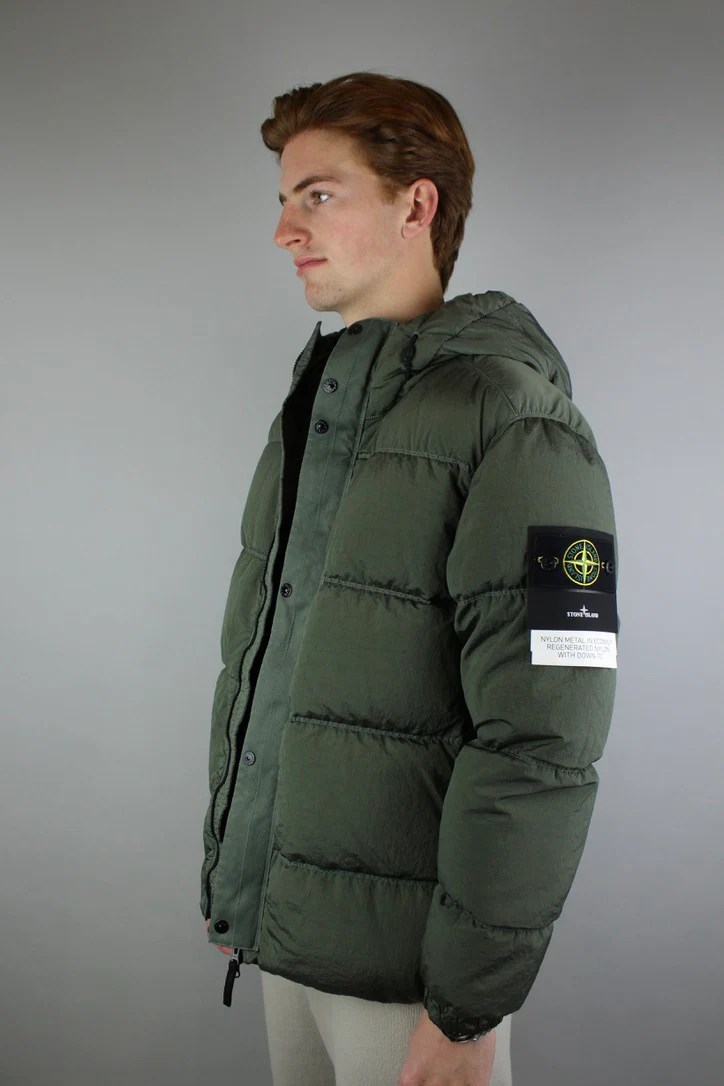 Stone Island Nylon Metal Hooded Down Jacket 'Green' - Image 3